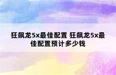 狂飙龙5x最佳配置 狂飙龙5x最佳配置预计多少钱